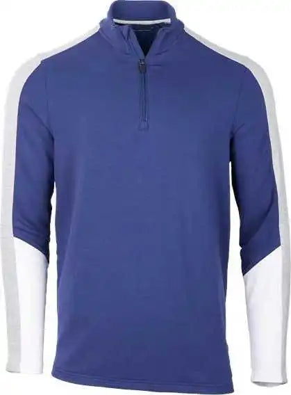Boxercraft Bm5203 Perfect Quarter Zip Pullover - Navy Oxford Heather White
