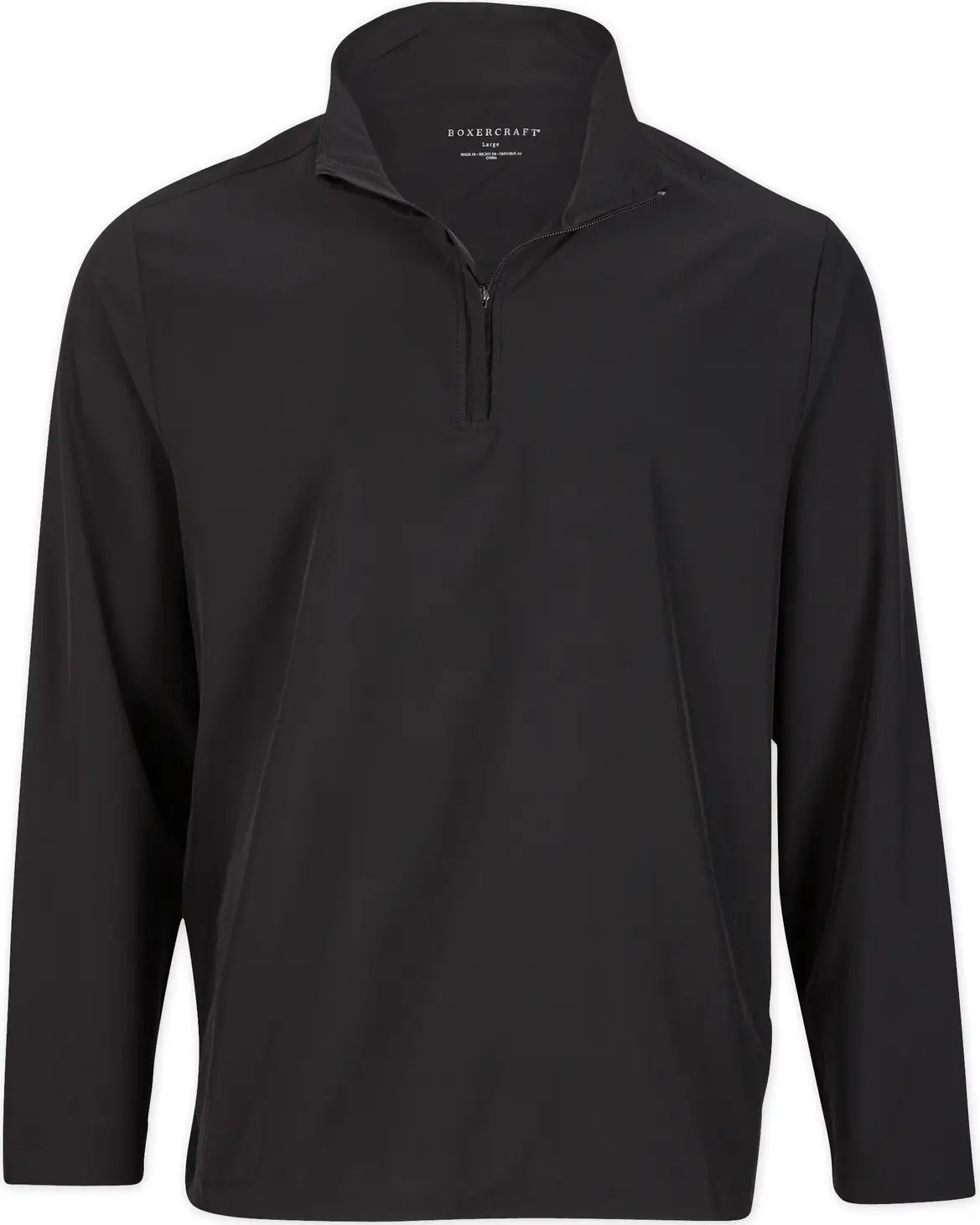 Boxercraft Bm5206 Men’s Stretch Woven Qtr Zip - Black - Adult Xs