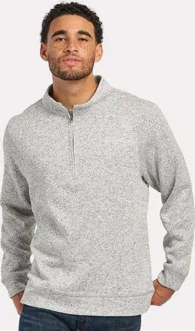 Boxercraft Bm5207 Alpine Quater-zip Pullover - Oxford Heather