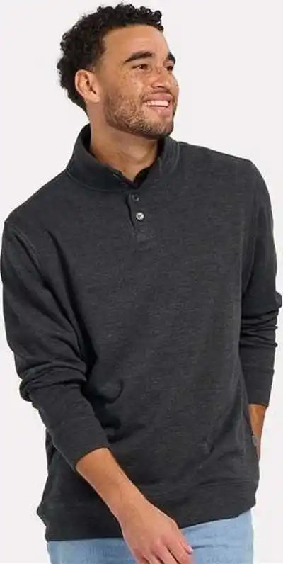 Boxercraft Bm5209 French Terry Button Pullover - Charcoal Heather