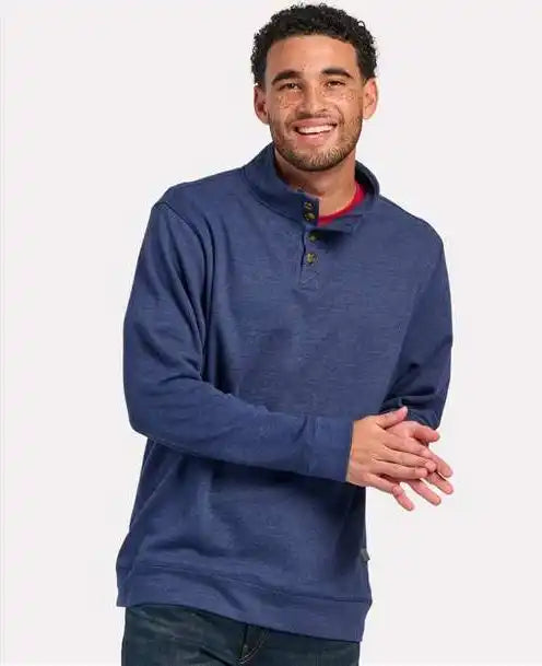 Boxercraft Bm5209 French Terry Button Pullover - Navy Heather