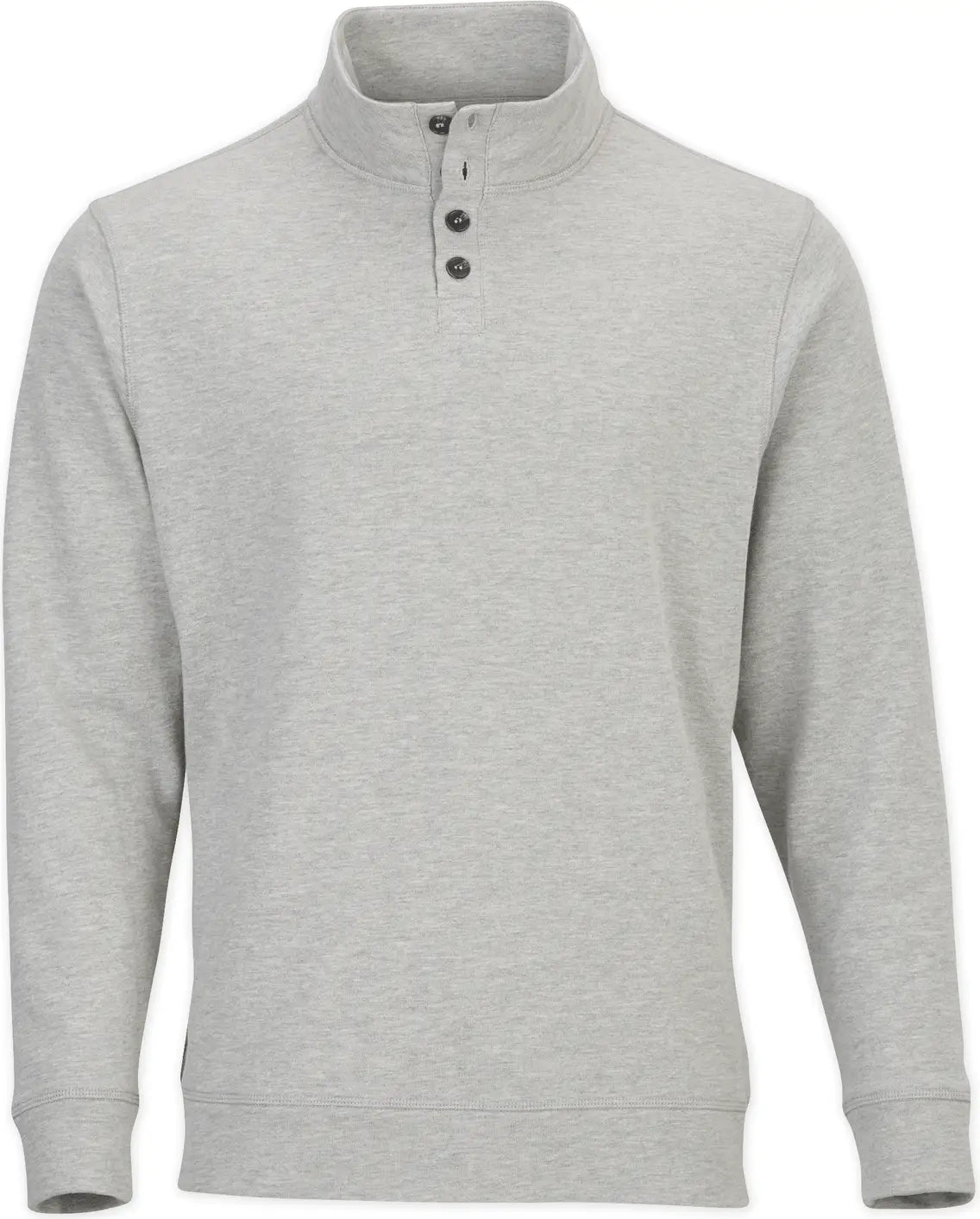 Boxercraft Bm5209 French Terry Button Pullover - Oxford Heather - Gray / Adult Xs