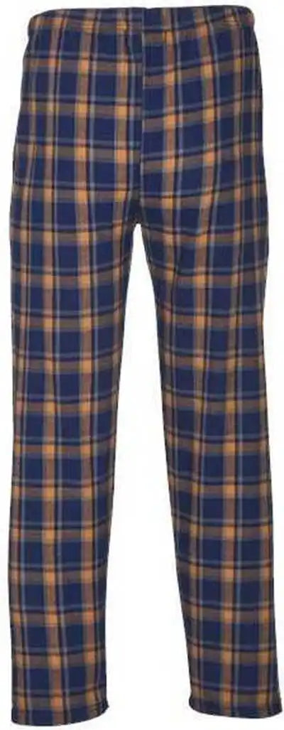Boxercraft Bm6624 Harley Flannel Pants - Heritage Navy Orange Gray Plaid