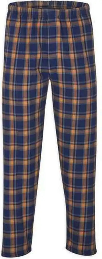 Boxercraft Bm6624 Harley Flannel Pants - Heritage Navy Orange Gray Plaid