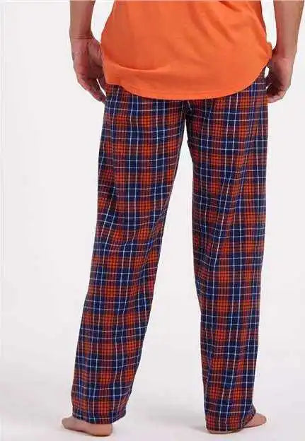 Boxercraft Bm6624 Harley Flannel Pants - Navy Orange Plaid