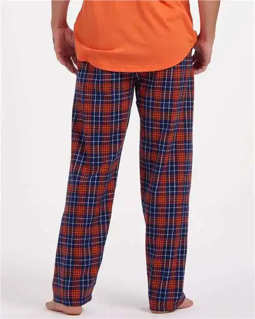 Boxercraft Bm6624 Harley Flannel Pants - Navy Orange Plaid