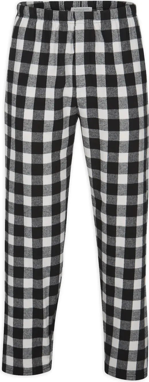Boxercraft Bm6624 Mens Harley Flannel Pant F20/f29 - Black White Buffalo Plaid - Adult Xs
