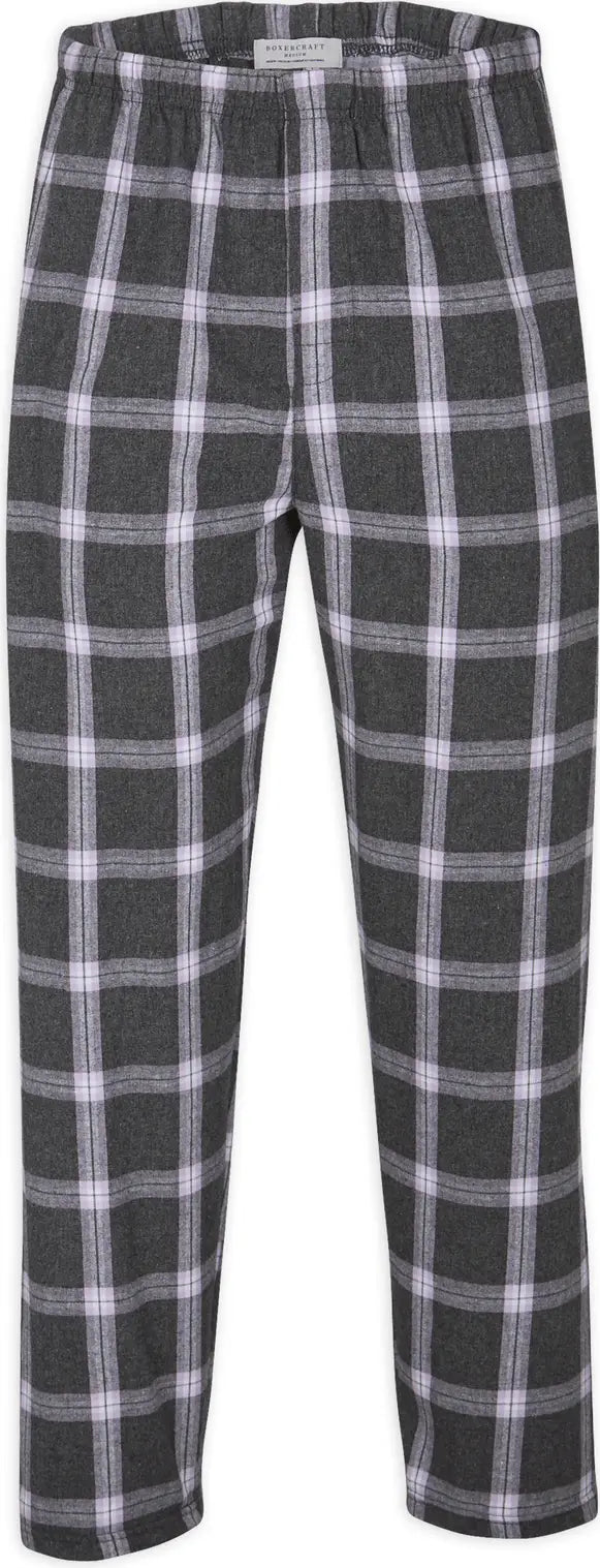 Boxercraft Bm6624 Mens Harley Flannel Pant F20/f29 - Charcoal Lavendar Tomboy - Dark Gray Purple / Adult Xs