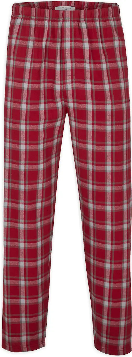 Boxercraft Bm6624 Mens Harley Flannel Pant F20/f29 - Heritage Garnet Plaid - Red Gray / Adult Xs