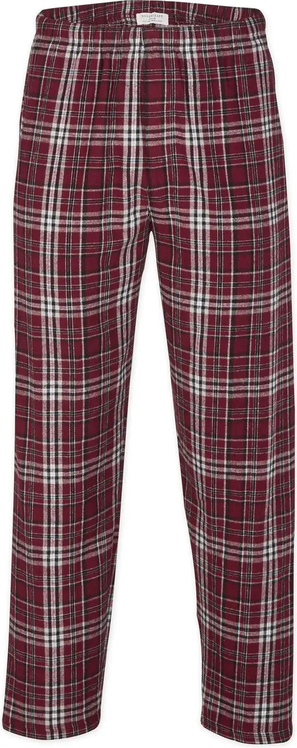 Boxercraft Bm6624 Mens Harley Flannel Pant F20/f29 - Maroon Plaid - Adult Xs