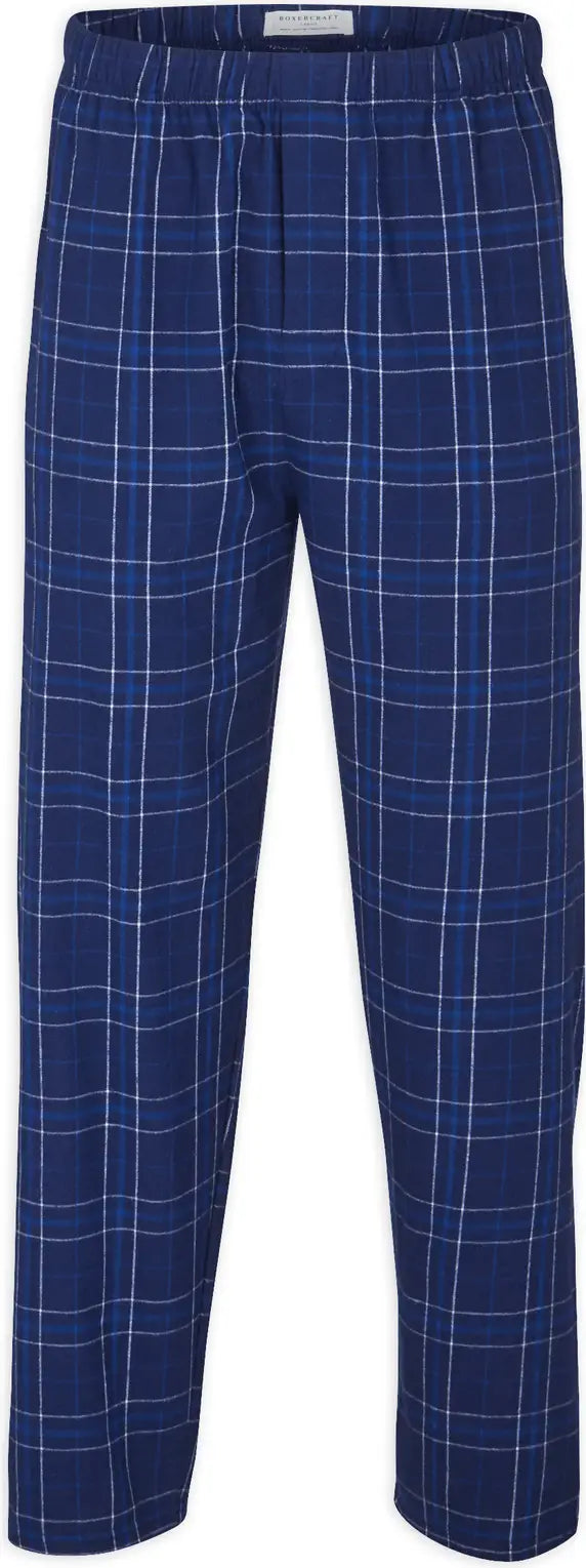 Boxercraft Bm6624 Mens Harley Flannel Pant F20/f29 - Navy Field Day - White / Adult Xs