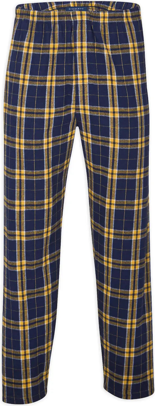 Boxercraft Bm6624 Mens Harley Flannel Pant F20/f29 - Navy Gold Plaid - Adult Xs