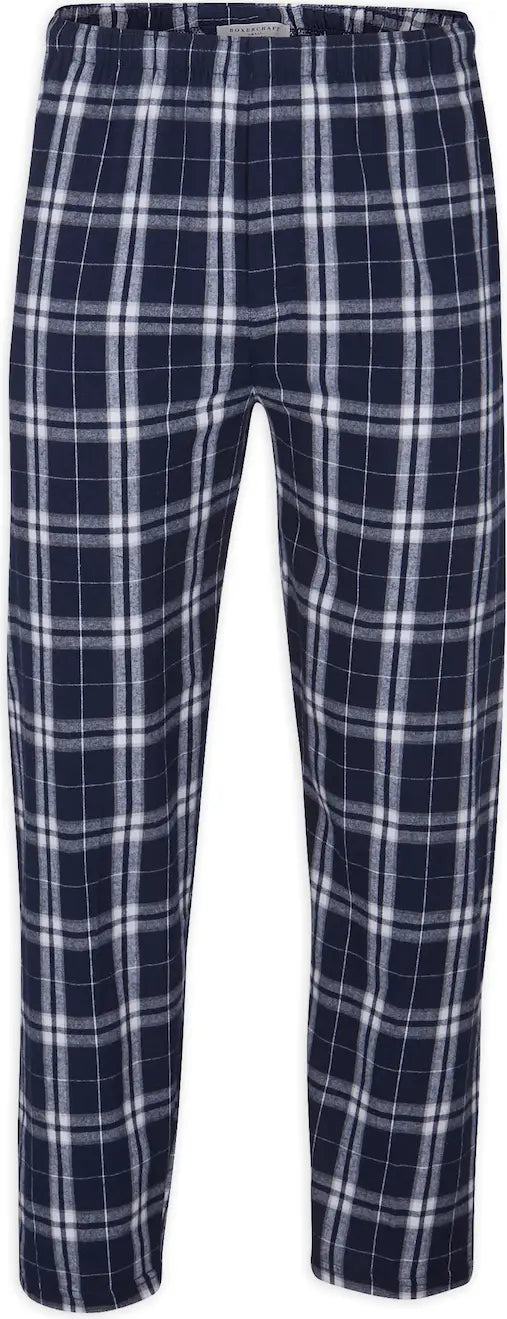 Boxercraft Bm6624 Mens Harley Flannel Pant F20/f29 - Navy Silver Plaid - Light Gray / Adult Xs