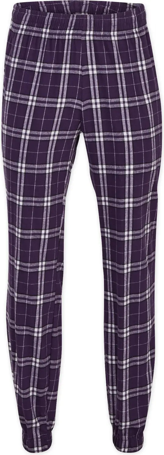 Boxercraft Bm6625 Adult Flannel Jogger - Purple White Plaid