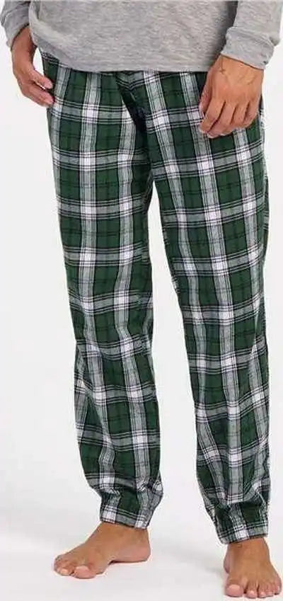 Boxercraft Bm6625 Flannel Joggers - Green White