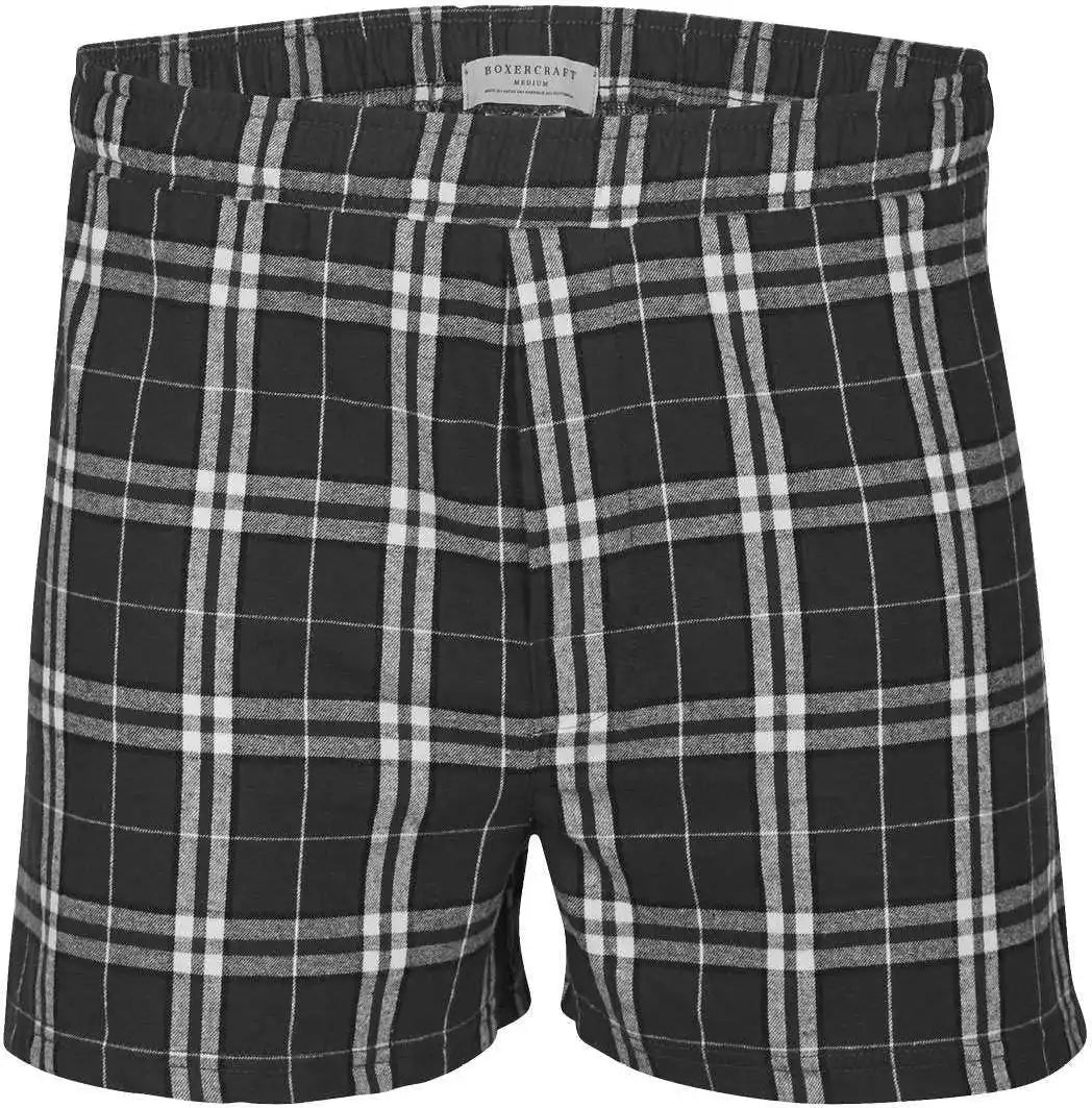 Boxercraft Bm6701 Double Brushed Flannel Boxers Black White