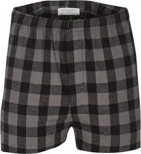 Boxercraft Bm6701 Double Brushed Flannel Boxers - Charcoal Black Buffalo