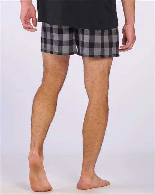 Boxercraft Bm6701 Double Brushed Flannel Boxers - Charcoal Black Buffalo