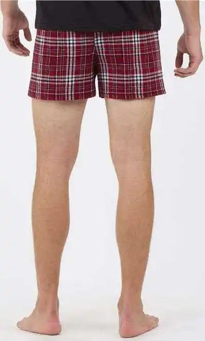 Boxercraft Bm6701 Double Brushed Flannel Boxers - Garnet Black Plaid