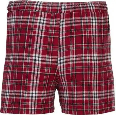 Boxercraft Bm6701 Double Brushed Flannel Boxers - Garnet Black Plaid