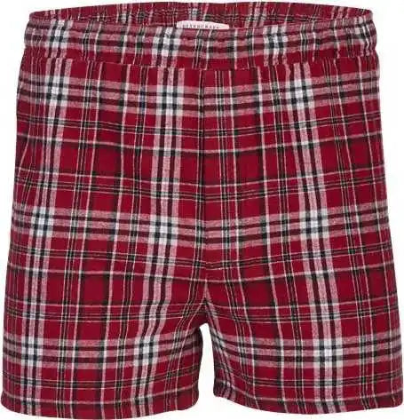 Boxercraft Bm6701 Double Brushed Flannel Boxers - Garnet Black Plaid