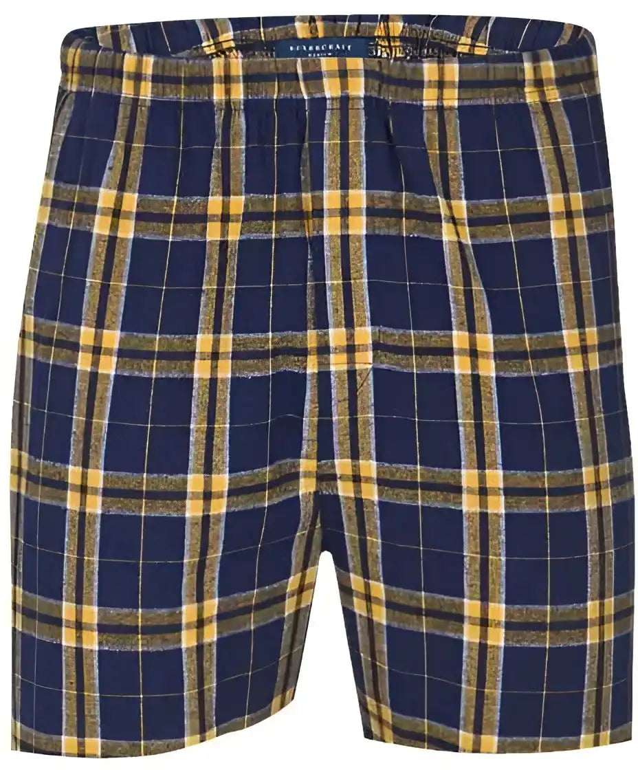 Boxercraft Bm6701 Double Brushed Flannel Boxers - Navy Gold - 2017