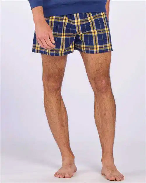 Boxercraft Bm6701 Double Brushed Flannel Boxers - Navy Gold - 2017