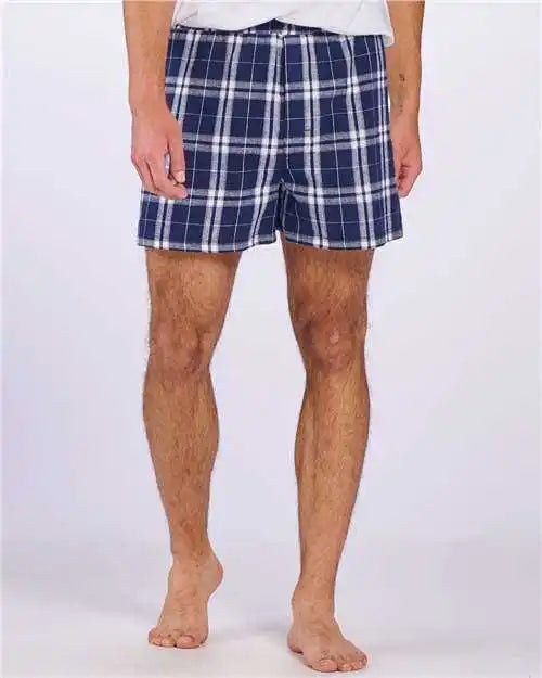 Boxercraft Bm6701 Double Brushed Flannel Boxers - Navy Silver