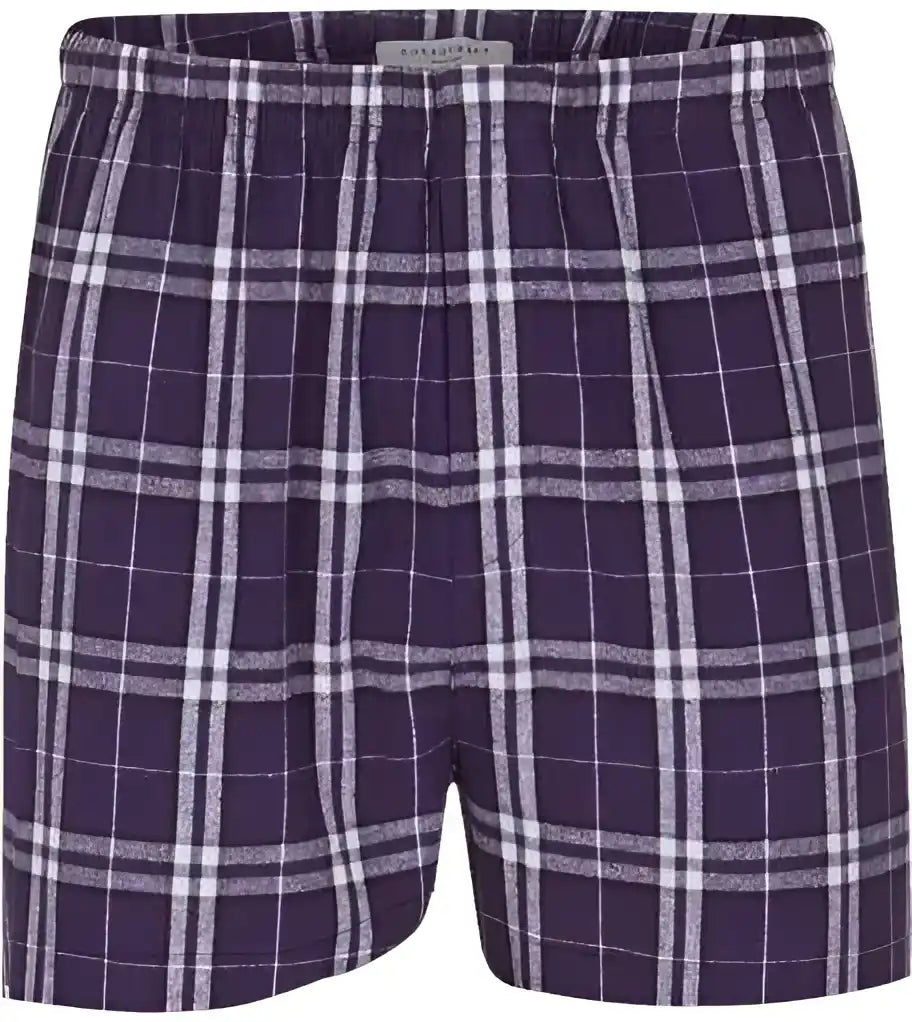 Boxercraft Bm6701 Double Brushed Flannel Boxers - Purple White