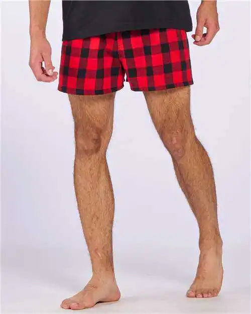 Boxercraft Bm6701 Double Brushed Flannel Boxers Red Black Buffalo