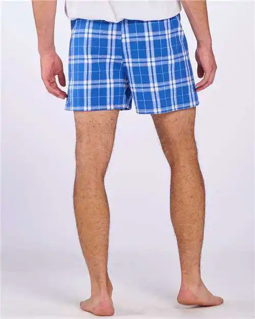 Boxercraft Bm6701 Double Brushed Flannel Boxers - Royal Silver
