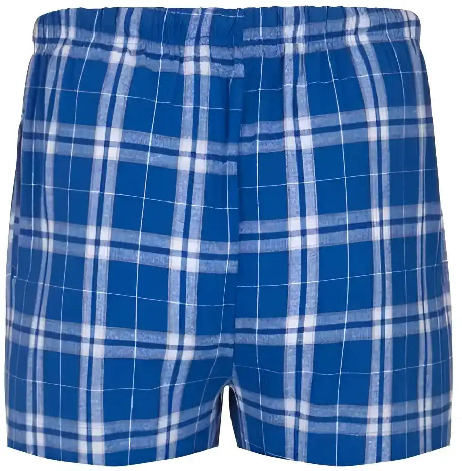 Boxercraft Bm6701 Double Brushed Flannel Boxers - Royal Silver