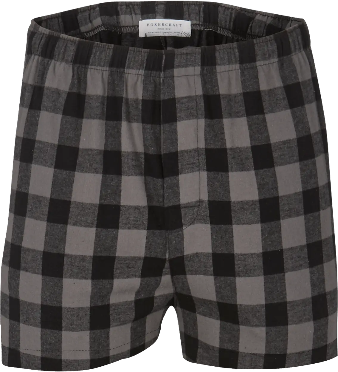 Boxercraft Bm6701 Men’s Flannel Boxer - Charcoal Black Buffalo Plaid - Dark Gray / Adult Xs