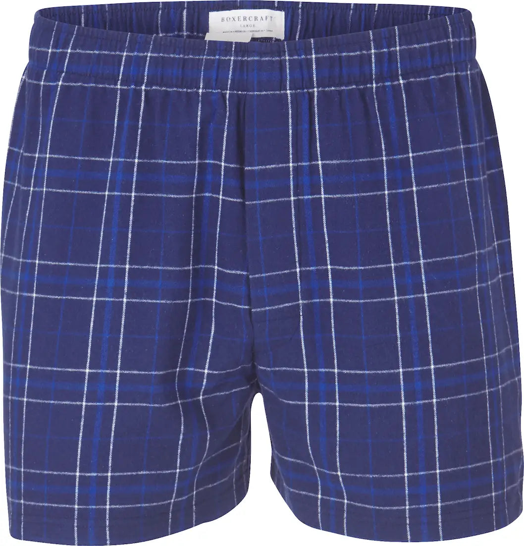 Boxercraft Bm6701 Men’s Flannel Boxer - Navy Field Day - Adult Xs