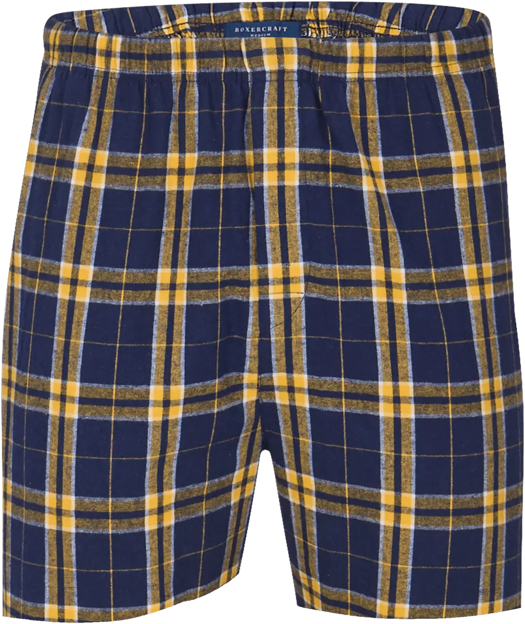 Boxercraft Bm6701 Men’s Flannel Boxer - Navy Gold Plaid