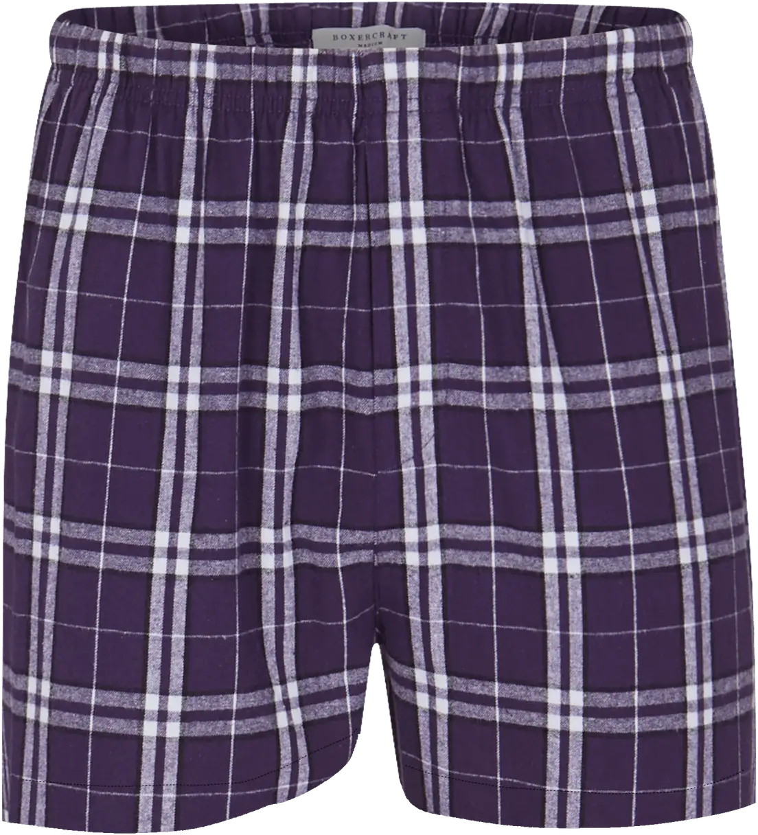 Boxercraft Bm6701 Men’s Flannel Boxer - Purple White Plaid - Adult Xs