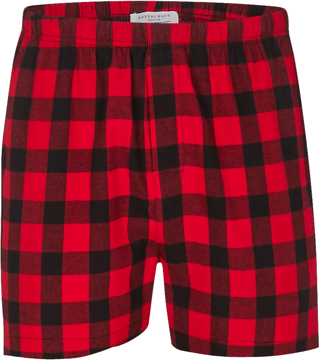 Boxercraft Bm6701 Men’s Flannel Boxer - Red Black Buffalo Plaid - Adult Xs
