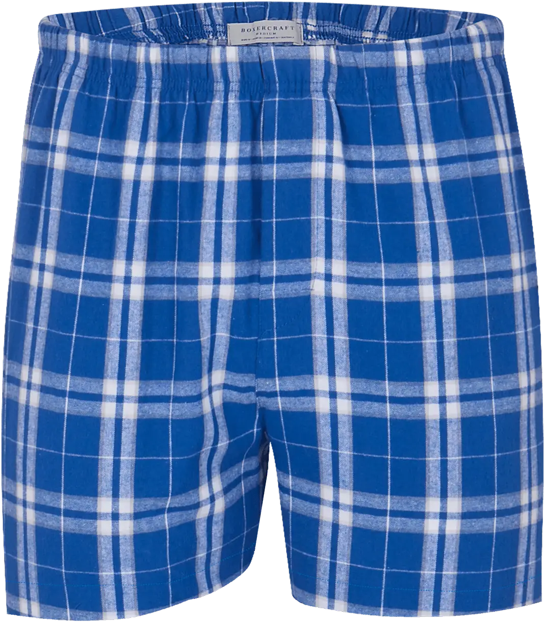 Boxercraft Bm6701 Men’s Flannel Boxer - Royal Silver Plaid