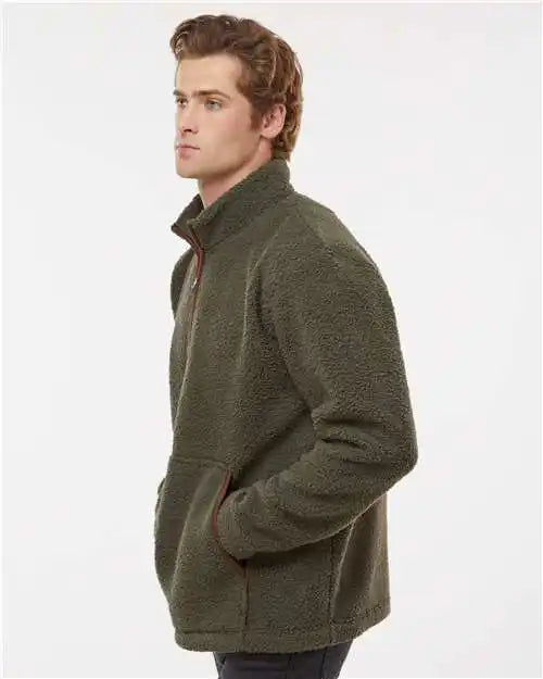 Boxercraft Bm8510 Everest Quarter-zip Fleece Pullover - Olive