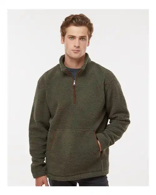 Boxercraft Bm8510 Everest Quarter-zip Fleece Pullover - Olive