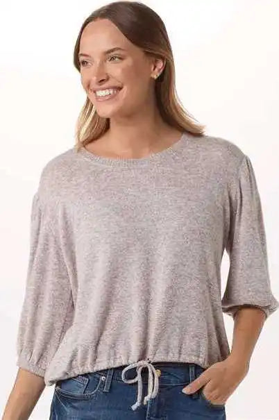 Boxercraft Bw1101 Women’s Cuddle Puff Sleeve - Espresso Heather