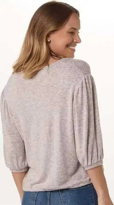Boxercraft Bw1101 Women’s Cuddle Puff Sleeve - Espresso Heather