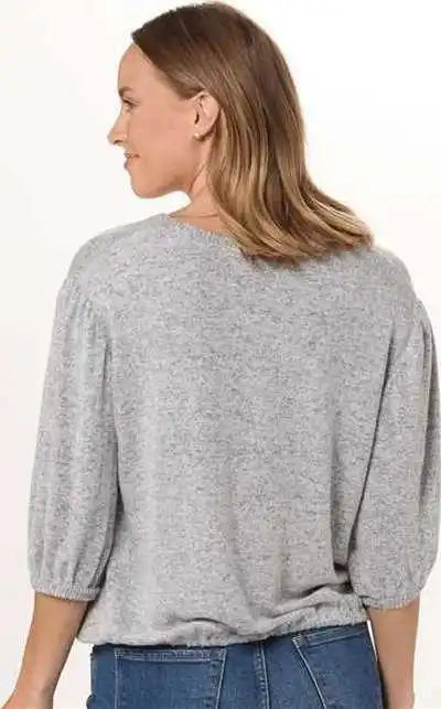 Boxercraft Bw1101 Women’s Cuddle Puff Sleeve Oxford Heather