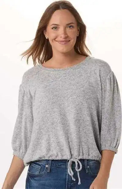 Boxercraft Bw1101 Women’s Cuddle Puff Sleeve - Oxford Heather