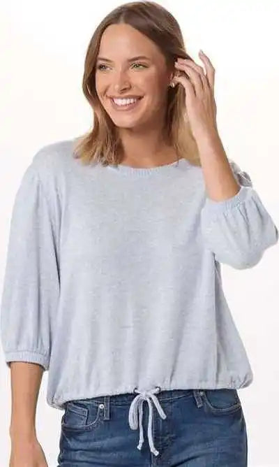 Boxercraft Bw1101 Women’s Cuddle Puff Sleeve - Sky Blue Heather