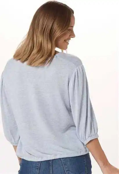 Boxercraft Bw1101 Women’s Cuddle Puff Sleeve - Sky Blue Heather