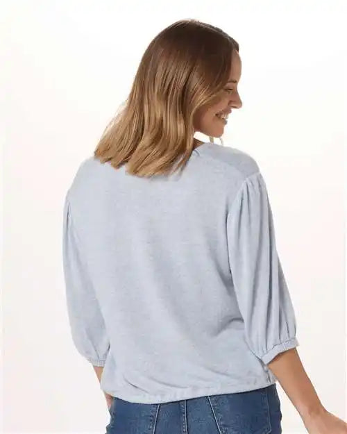Boxercraft Bw1101 Women’s Cuddle Puff Sleeve - Sky Blue Heather