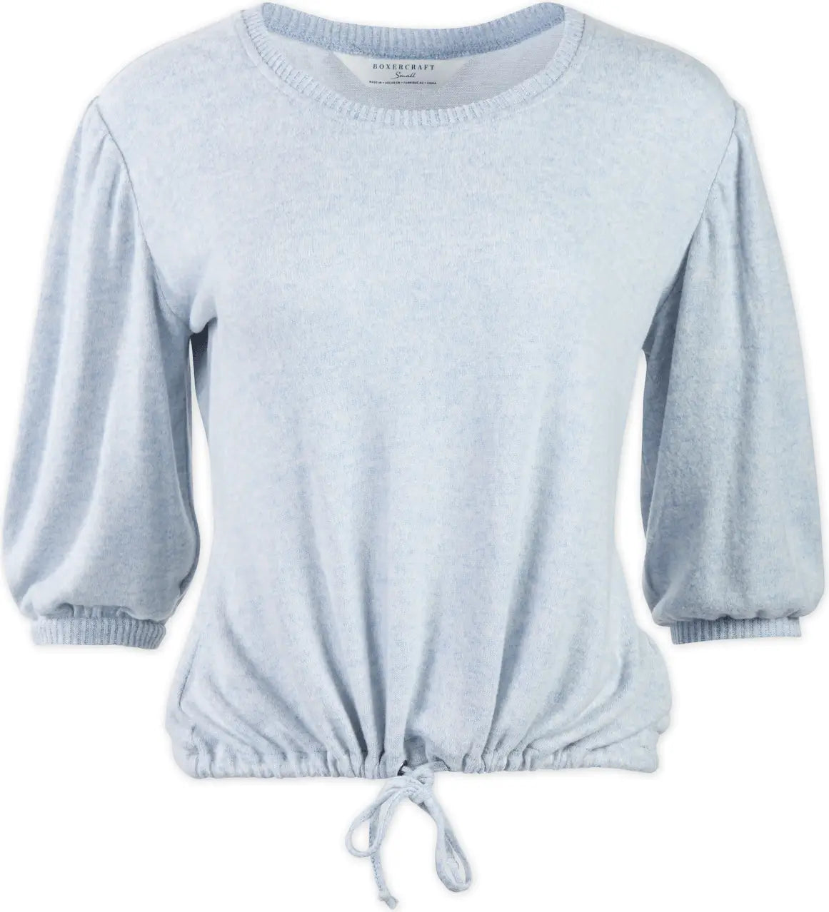 Boxercraft Bw1101 Women’s Cuddle Puff Sleeve Top - Sky Blue Heather - Ladies Xs