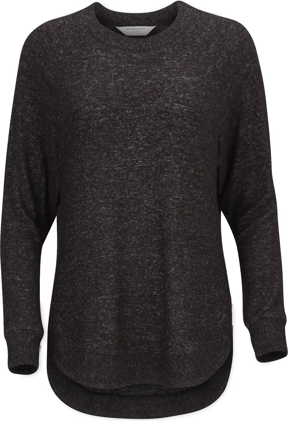 Boxercraft Bw1102 Women’s Cuddle Oversized Crew - Black Heather - Ladies Xs