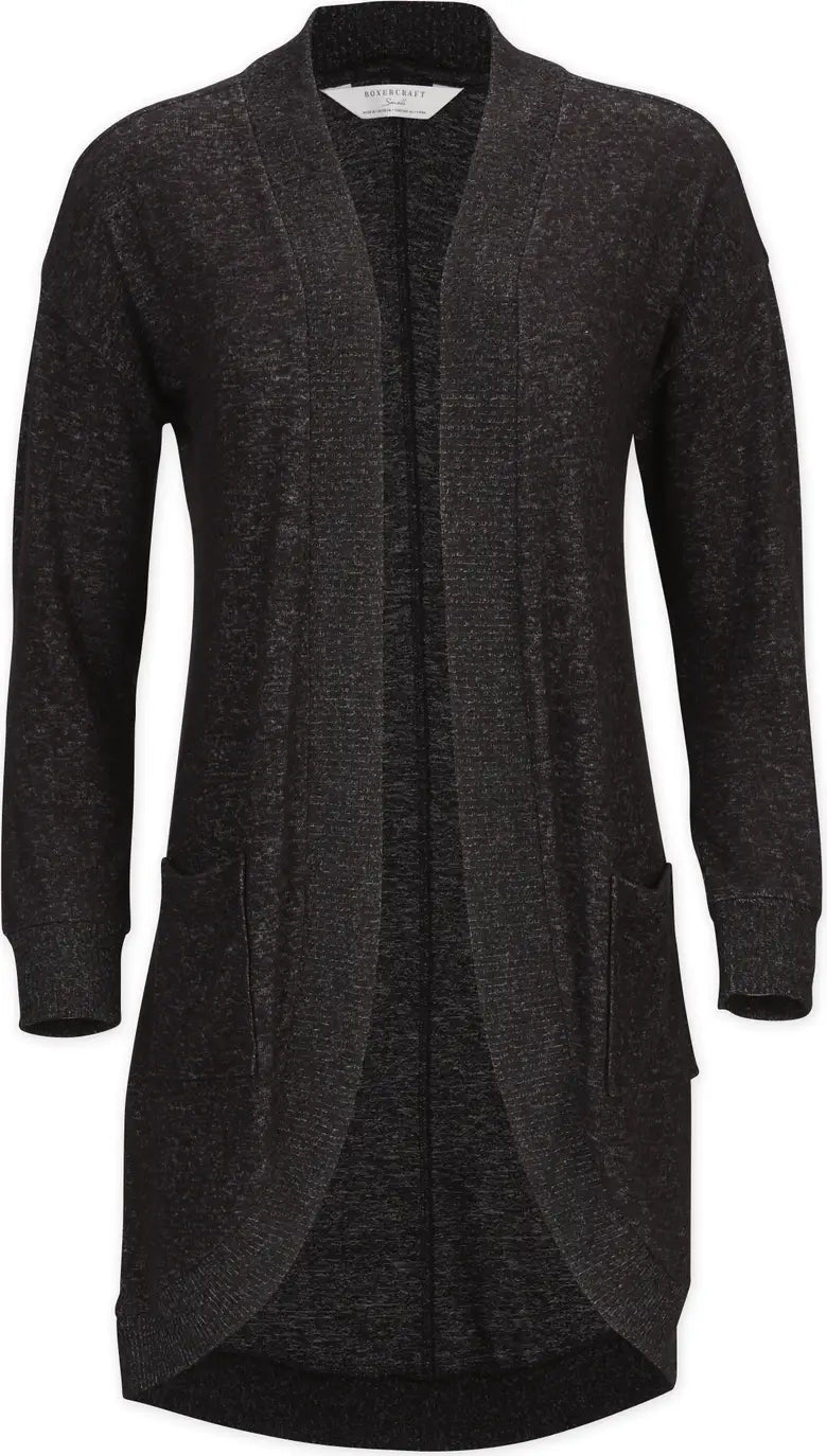 Boxercraft Bw1103 Women’s Cuddle Cardigan - Black Heather - Ladies Xs